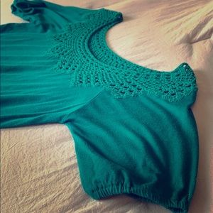 Teal short sleeved top